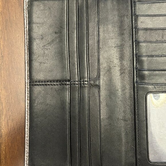 Coach Metallic Pewter Leather Wallet Silver - Picture 16 of 16